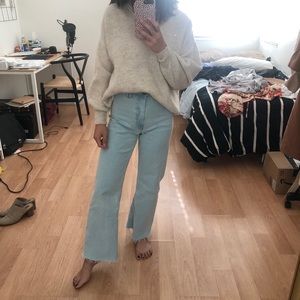 Light Denim Wide Leg Jeans